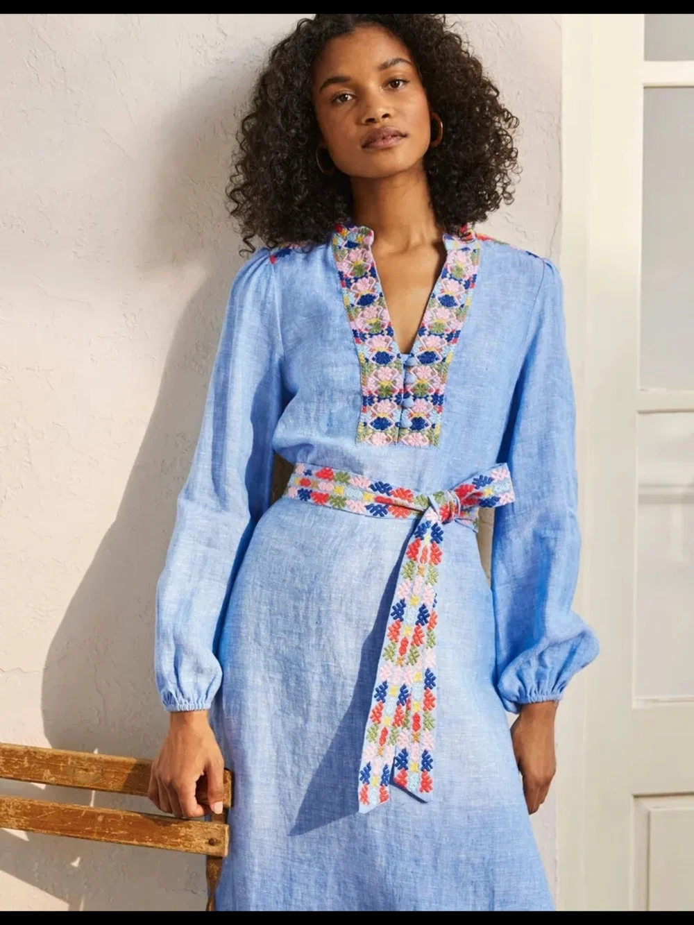 boden light blue dress BABARONI Sweetheart Neck Spaghetti Straps Chiffon Dresses with Slit Dusty Blue, Dusty Blue / US0 main image 1